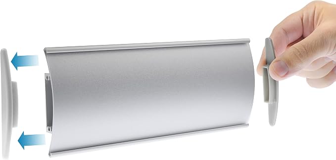 Set of 6 –Sturdy & Elegant Silver Aluminum Wall Mount Name Plate Holder - Image 3