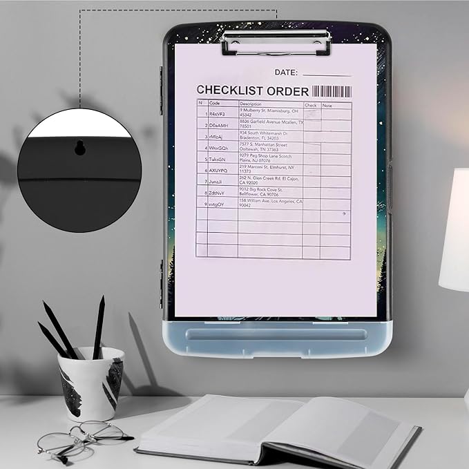 Clipboard with Storage, Heavy Duty Plastic Storage Clipboard with Low Profile - Image 4