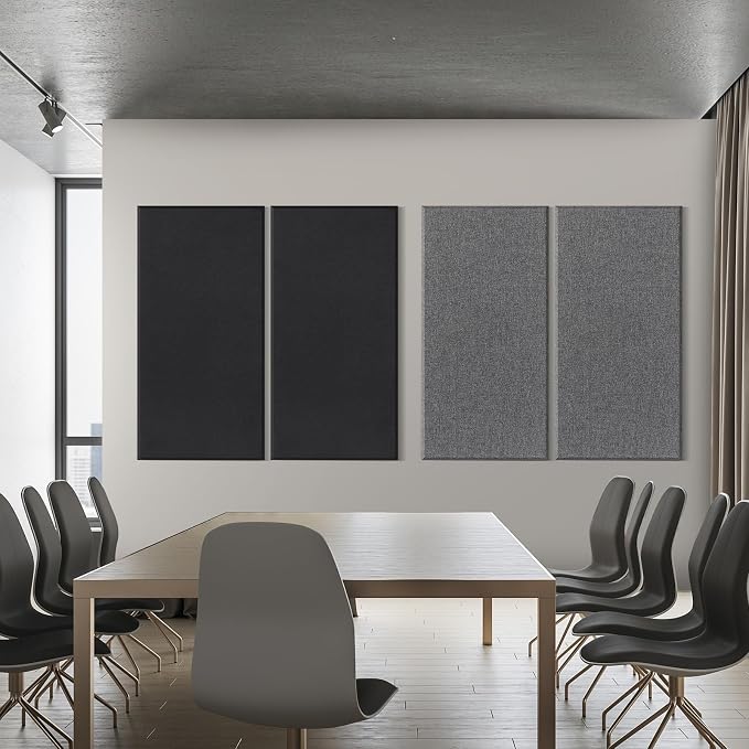 2” Thick Acoustic Panels with Hanging Hardware, Heather Grey - Image 2