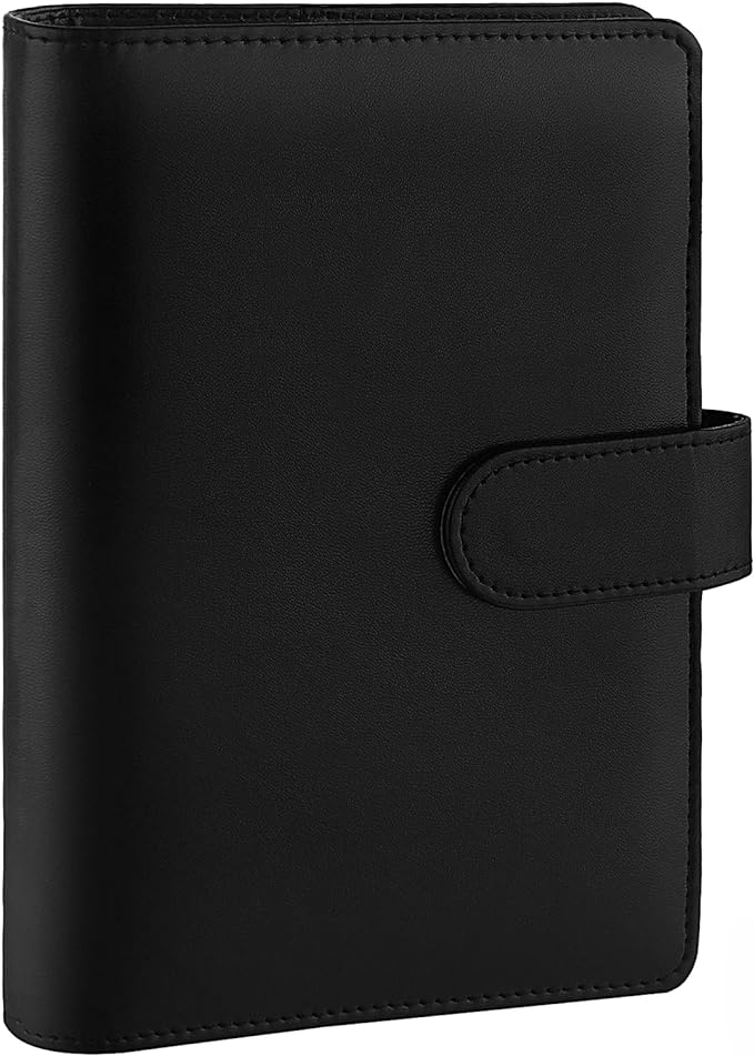 Antner A6 PU Leather Notebook Binder Refillable 6 Ring Budget Binder by Antner