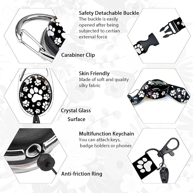 Puppy Dog Paw Lanyards for Id Badges, Cute Retractable ID Badge Holder - Image 4