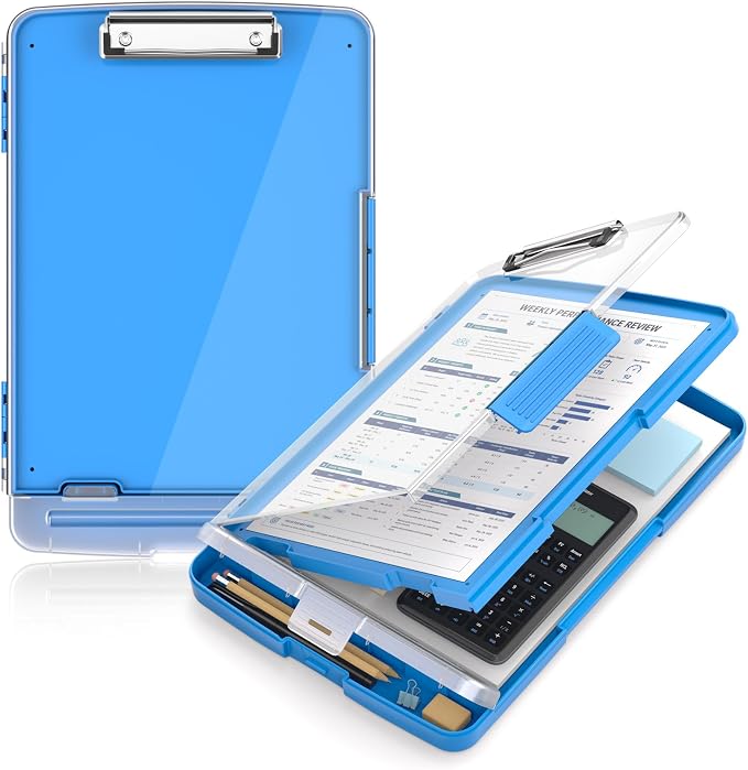 Clipboard with Storage and Pen Holder, Heavy Duty with Dual Compartment by ORGANIZEEASYWORKSTEADY