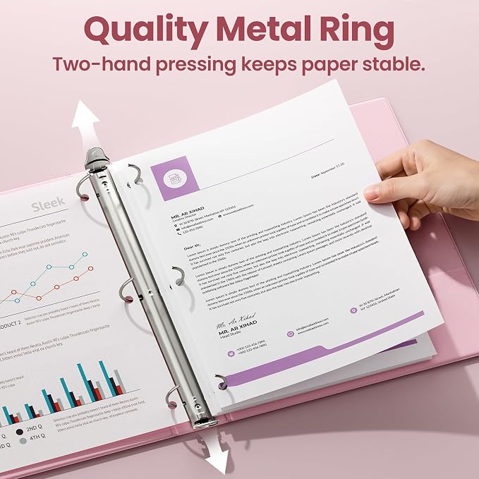 SUNEE 1.5 Inch Binders 3 Ring 4 Pack - Image 2
