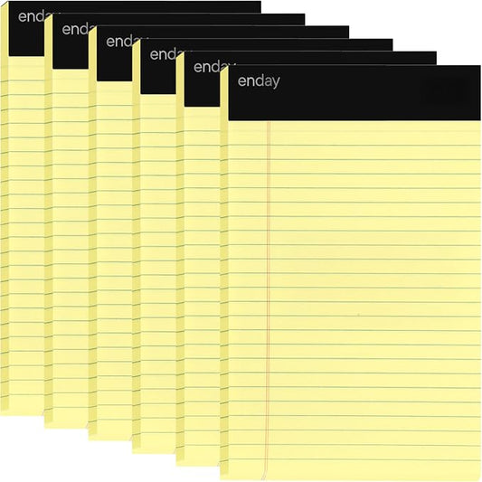 Emraw Jr. Legal pad, legal/wide Ruled Writing Pad. Perforated Edge. 5" X 8" by ENDAY