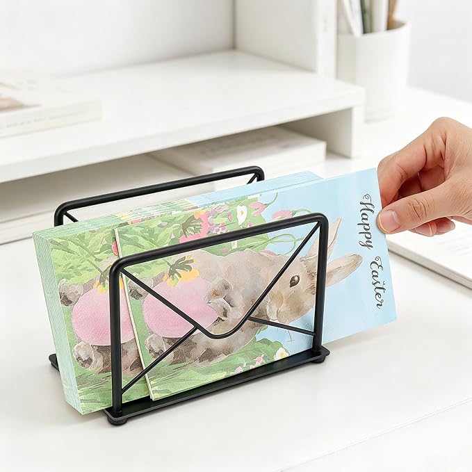 Modern Mail Holder for Home Office, Metal Letter Organizer Sorter for Desk - Image 4