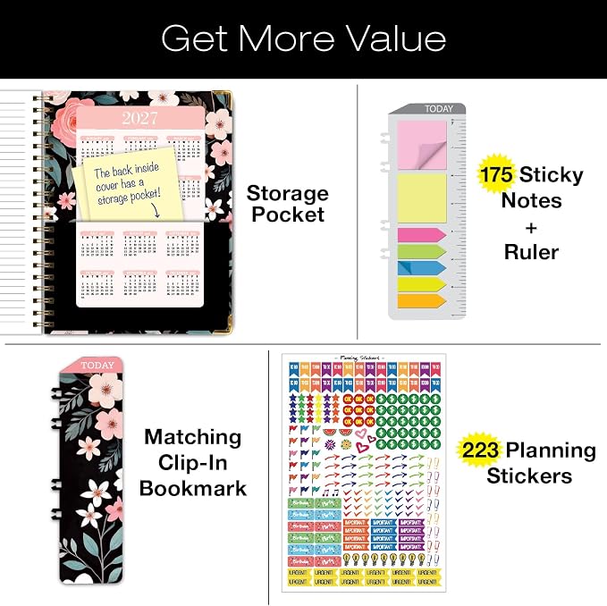 HARDCOVER Academic Year 2026-2027 Planner: 14 Months 8.5"x 11" Daily Weekly - Image 4