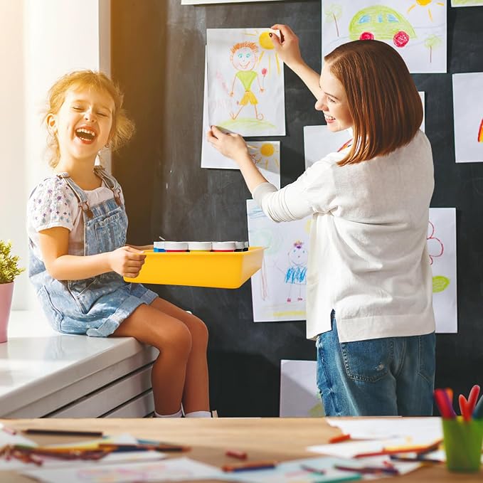 ShineMe Plastic Paper Trays for Classroom, 6 Pack Colorful Classroom Turn in - Image 6