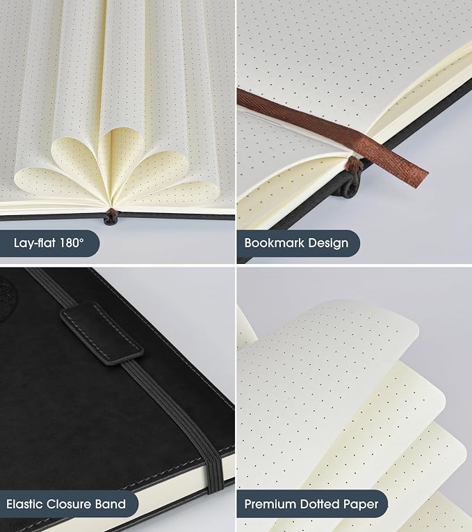 Biuwory Dotted Journal Notebook, 140 Dot Grid Pages, Medium 5.7"×8.3" | A5 - Image 4