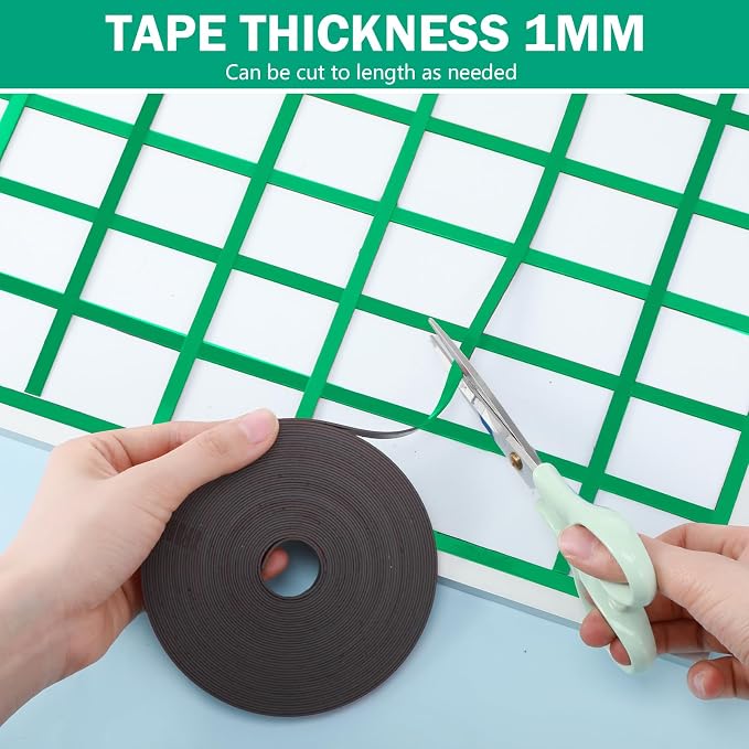 AmazingSpark Magnetic Tape Roll Thin Strips, 0.39 Inch x 66 Feet Magnetic Board - Image 6