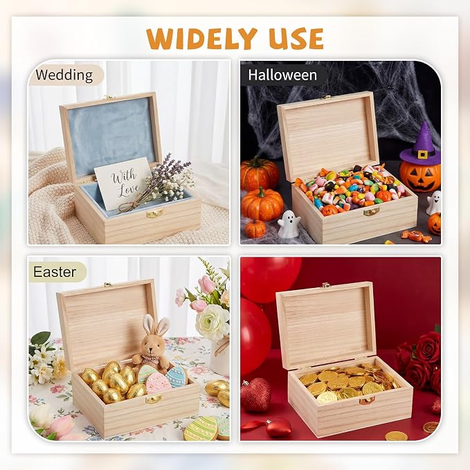 CroBlissful 12 Set 24 Pcs Unfinished Wood Box - Image 7
