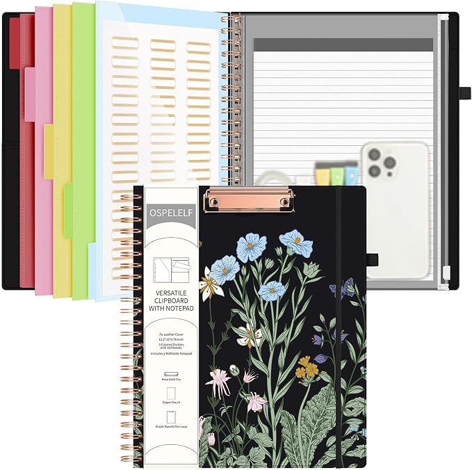 Ospelelf Foldable Spiral Clipboard Folio by OspelelfOfficeSupplies