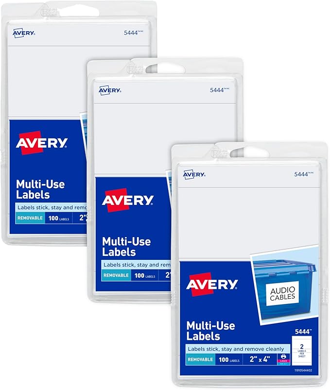 Avery Printable All-Purpose Removable Labels, Write or Print, 300 Customizable by Avery