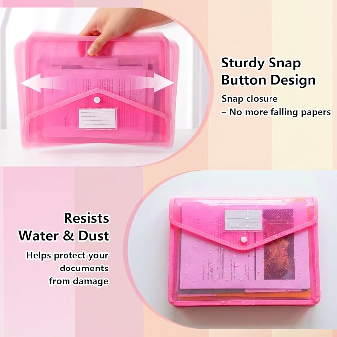 HOUYEE 2 Pack Plastic Expanding File Folder, Expandable Envelope File Folder - Image 4