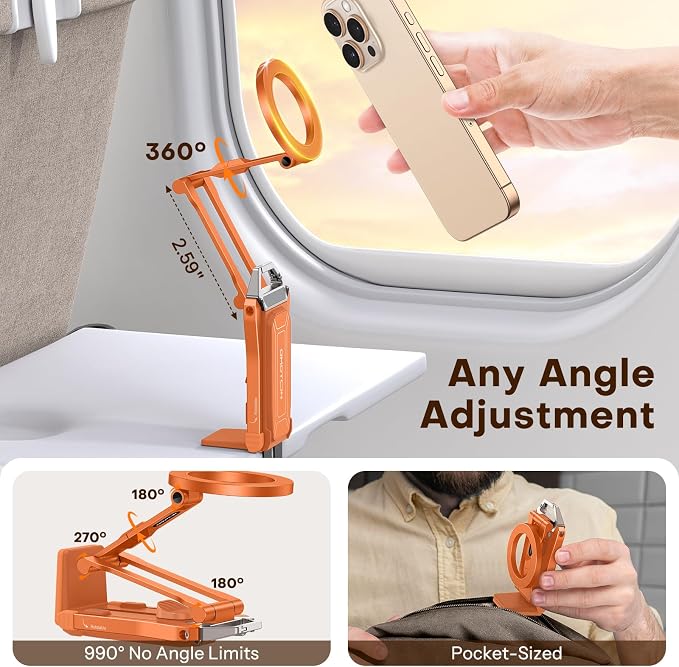 OMOTON TP02 360°Rotating for MagSafe Tripod Mount, Adjustable Aluminum Magnetic - Image 5