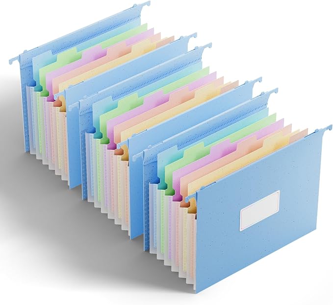 ANSOOK Letter Size Hanging File Folders, Expandable 7 Accordion Pockets by Ansook