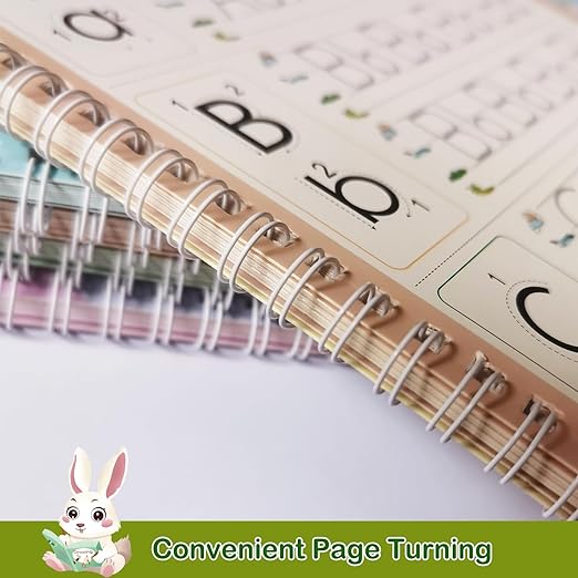 Reusable Grooved Handwriting Workbooks,Magic Copybook,Magic Writing Practice Copy Books, to Help Children Improve Their Handwriting Ink Practice Age 3-8 Calligraphy for Kids(5-Book Gift Set)-DeskLoop Office