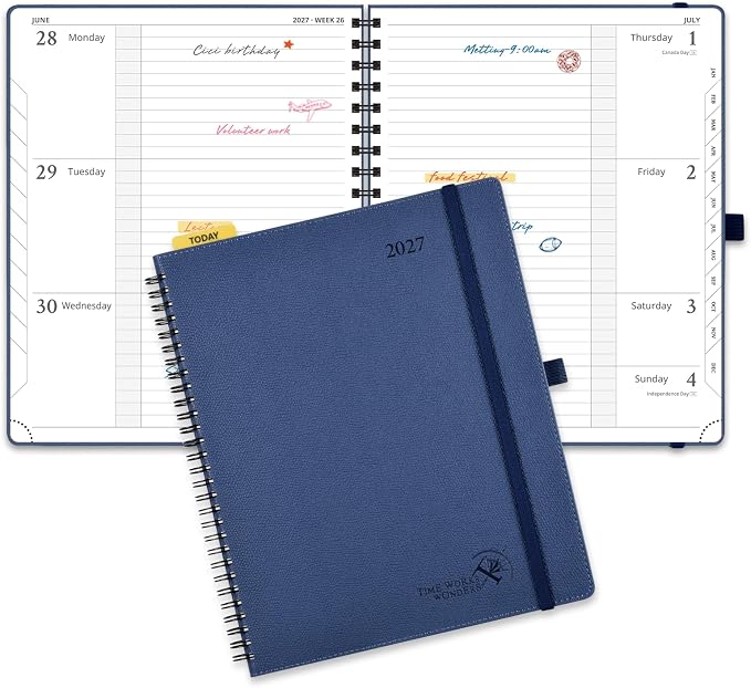 POPRUN 2027 Planner, 8.5" x 10.5" Weekly Calendar Book, Daily Appiontment Book by POPRUN