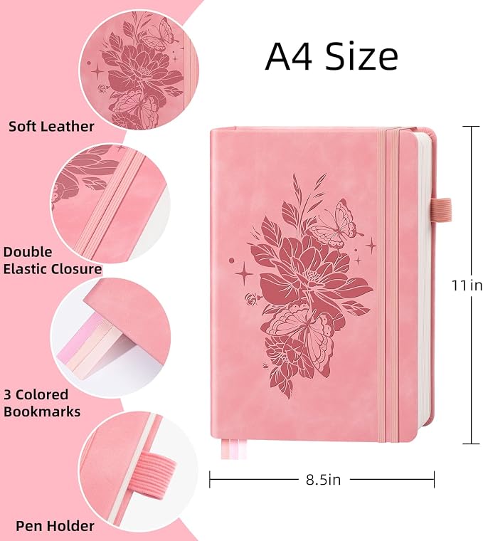 Lined Journal Notebook 365 Pages, A4 Leather Journals - Image 2