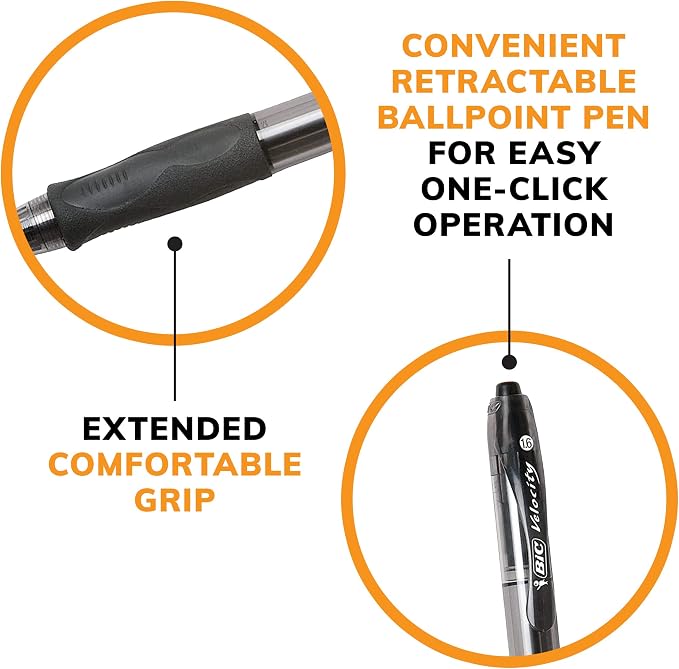 BIC Glide Bold Black Ballpoint Pens, Bold Point, 4-Count Pack, Retractable - Image 7