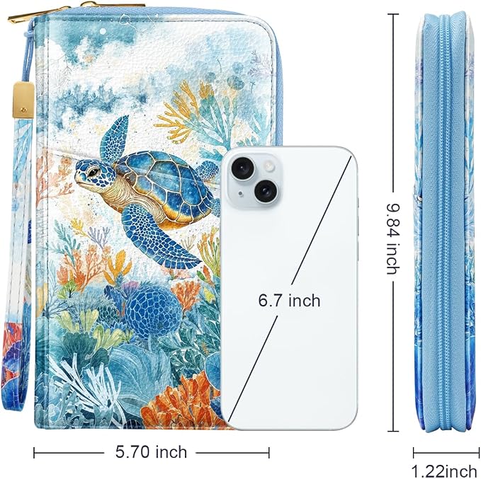 Family Passport Holder Wallet RFID Blocking Document Organizer PU Leather - Image 4