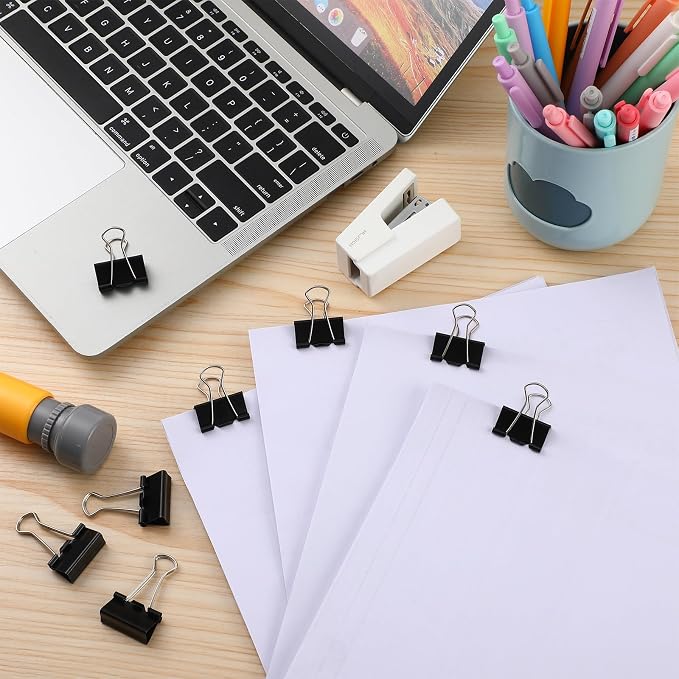 Jetec 200 Pcs Binder Clips Medium Paper Clamps Metal Paper Clips - Image 5