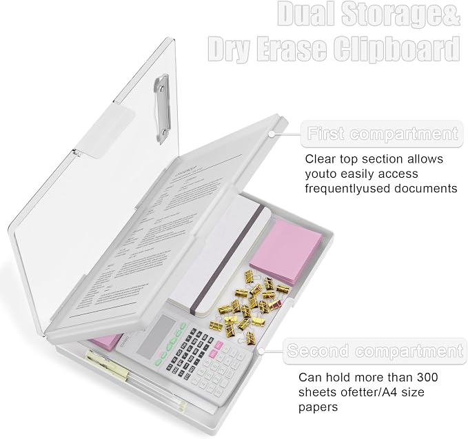 Hongri Clipboard with Storage, Heavy Duty with Dual Compartment, Smooth Writing - Image 4