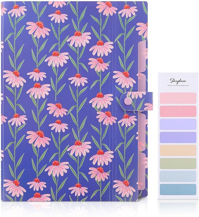 SKYDUE Accordion File Organizer, Floral Expanding File Folders - Image 2