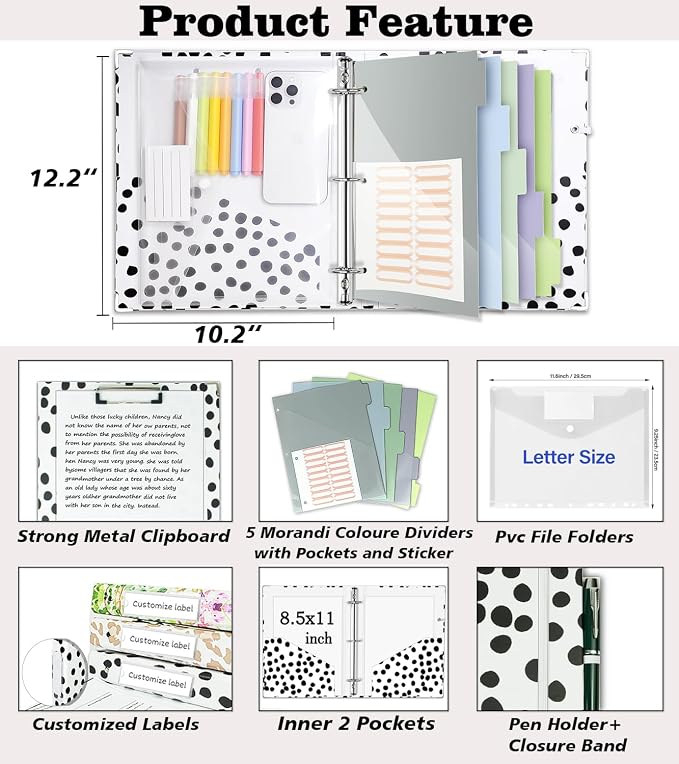 3 Ring Binder Organizer, 1 Inch Three Ring Binders - Image 2