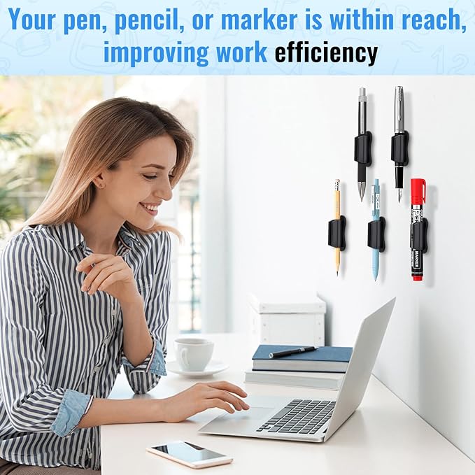 VZZNN Adhesive Pencil Holders for Desk, Marker Holder, Adhesive Pen Holder for - Image 3