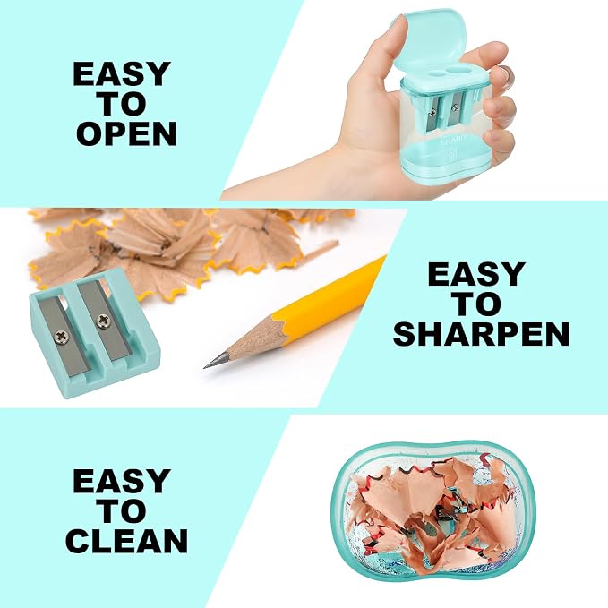 Pencil Sharpener 12pack Handheld Dual Hole Color Pencil Sharpeners - Image 4
