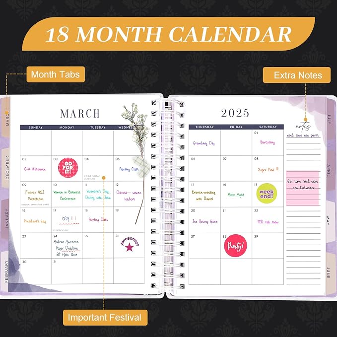 Planner 2026-2027, 18 Months Large Academic Daily Weekly Monthly Organizer | - Image 6