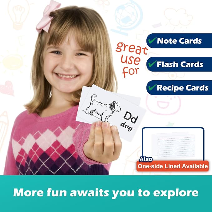 Blank Index Cards 3x5 Unlined Unruled Flash Note Cards 3" x 5", 200 GSM Heavy - Image 7