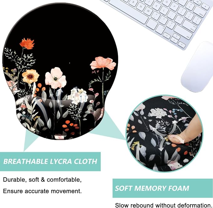 Mouse Pad with Wrist Support, Ergonomic Mouse Pad with Memory Foam Wrist Rest - Image 3