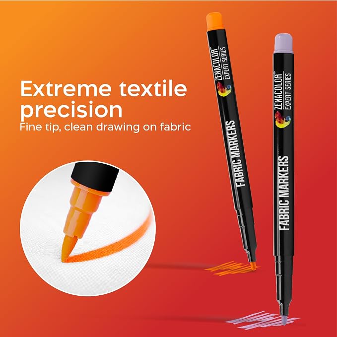 Zenacolor 40 Fabric Markers Pens Set - Image 2