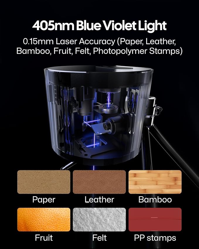 LaserPecker LP1 Pro Laser Engraver for Beginners, Mini Portable Laser Engraving Machine for Wood/Leather/Felt, 190g Lightweight, 10,000+ Hour Lifespan, Laser Safety Glasses Included, Basic Set-DeskLoop Office
