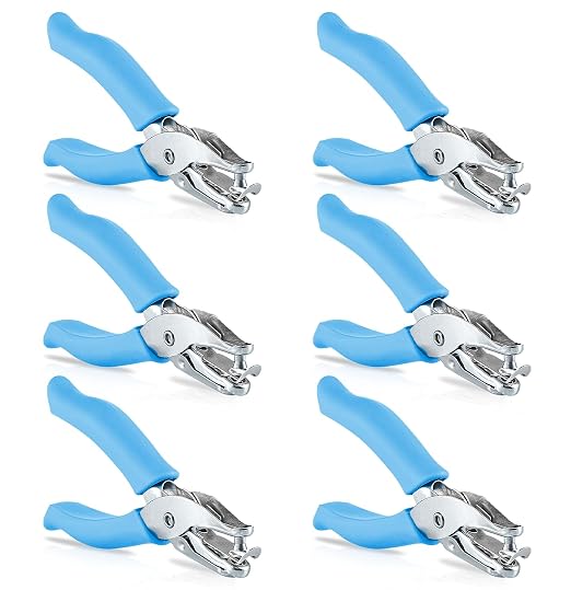 Single Hole Punch Metal Blue, 1/4” Hole Puncher by Enday