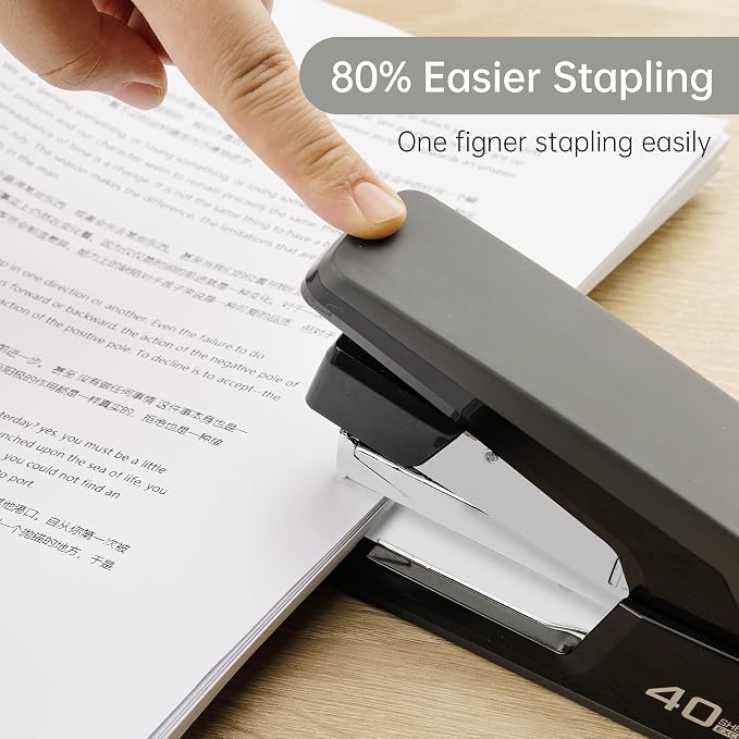 Deli Effortless Desktop Stapler, Heavy Duty Stapler, 40-50 Sheet Capacity - Image 3