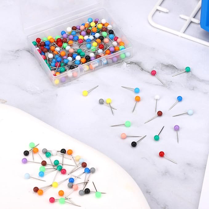 XIHIRCD 200pcs Map Push Pins, Map Tacks Round Head Push Pins - Image 3