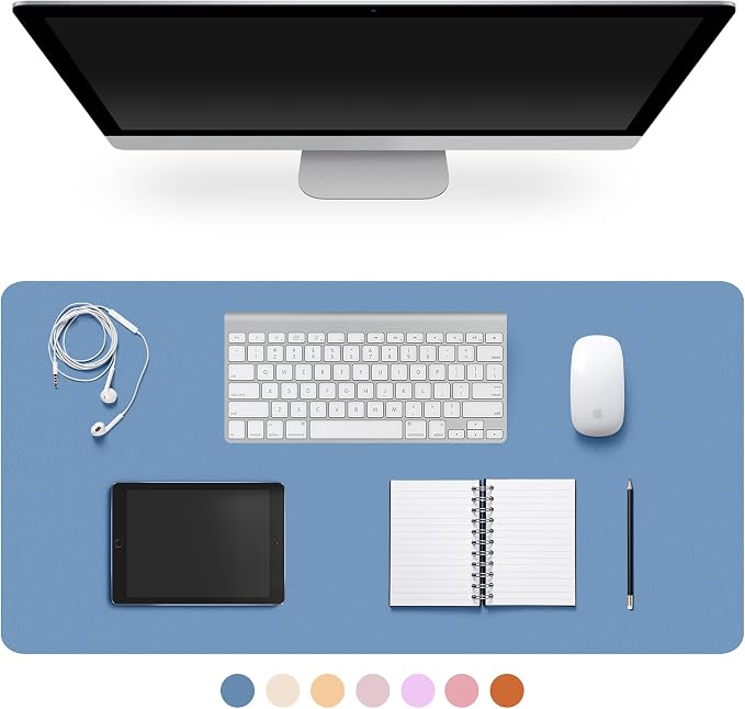 Leather Desk Pad Protector, Non-Slip Desk Pad, on-Slip PU Leather Large Mouse by CADONO