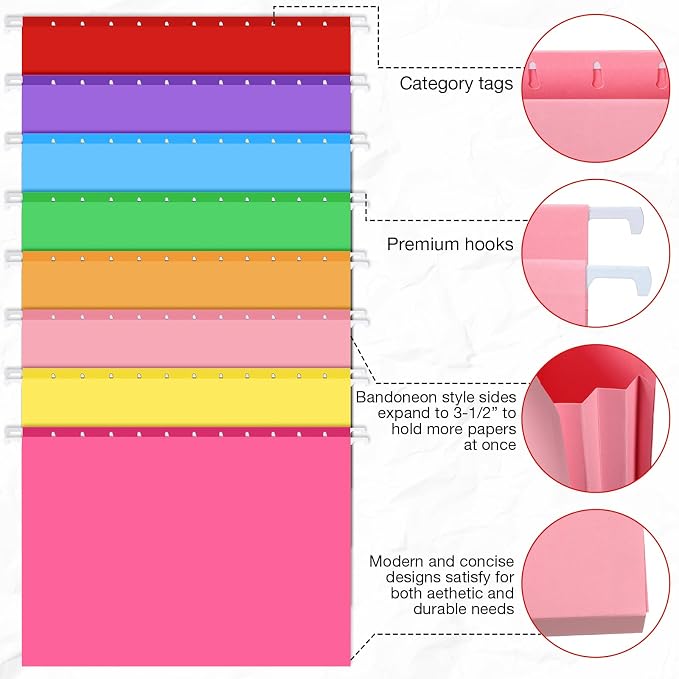 Sepamoon 40 Pcs Hanging File Folders Extra Capacity File Folders Letter Size - Image 3