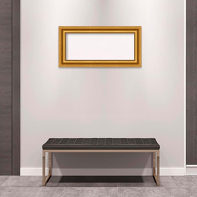 Amanti Art White Cork Board for Wall, 18x36 Vision Board with Gold Frame, Medium Corkboard Office Decor for Home Organization, Traditional Corkboard Pinboard to Display Items for Home Organization in-DeskLoop Office