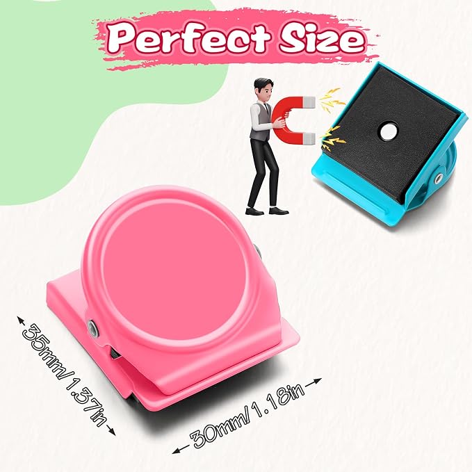 Grtard 24 Pack Colorful Magnetic Clip, Refrigerator Metal Magnets Clips - Image 4