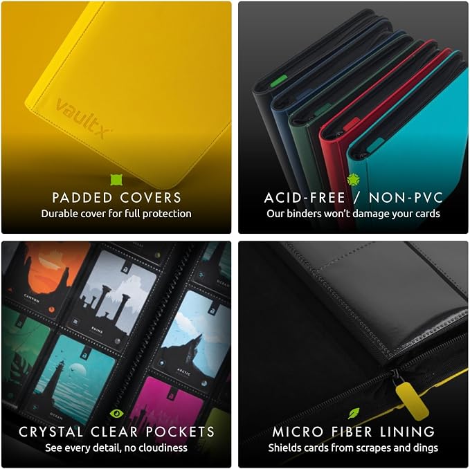 Vault X 4 Pocket Zip Binder, 160 Cards, Exo-Tec Material, 20 Side-Loading Pages - Image 7