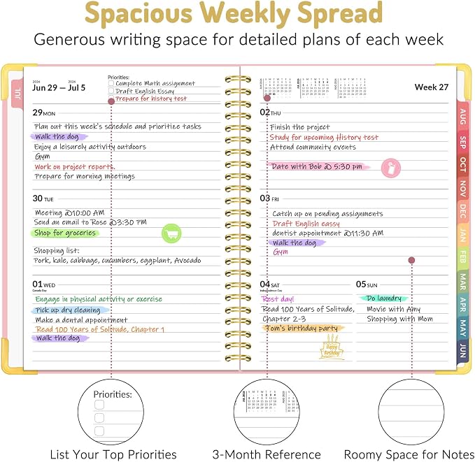 Forvencer Academic Planner 2026-2027, Hardcover Calendar Planner Weekly & - Image 3