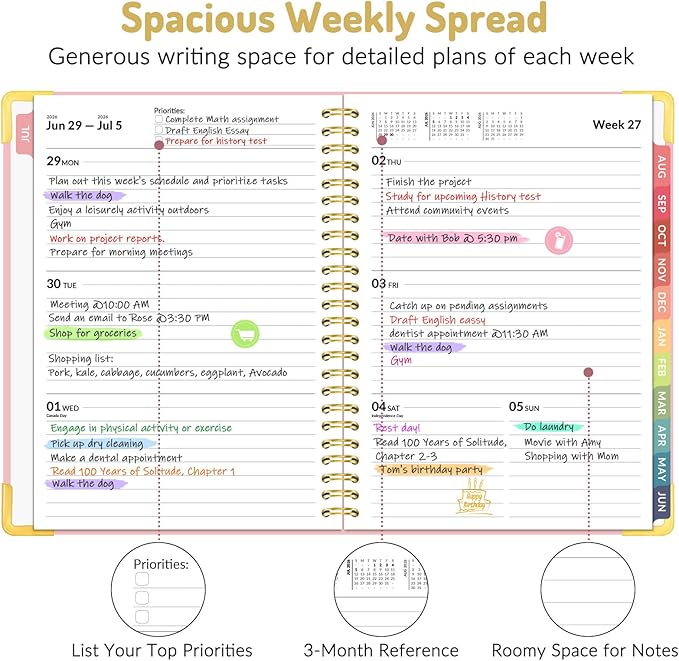 Forvencer Academic Planner 2026-2027, Hardcover Calendar Planner Weekly & - Image 3