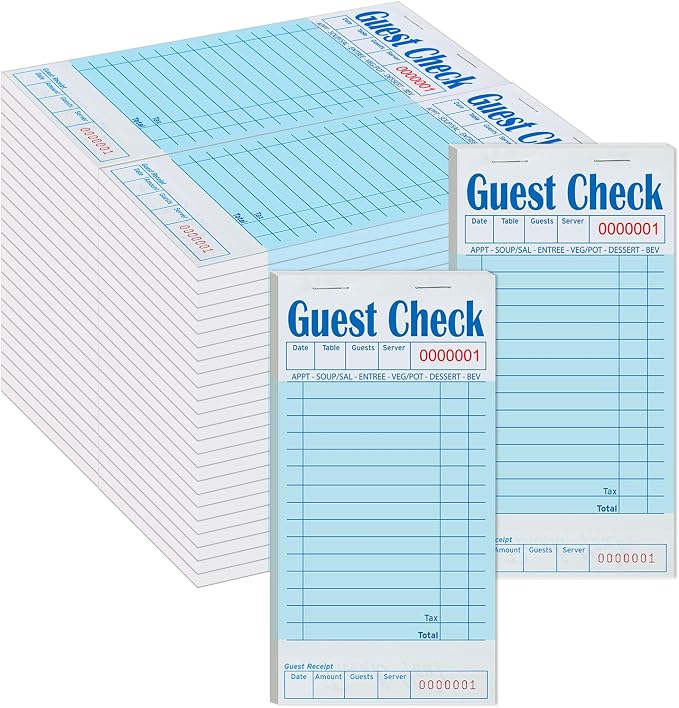 ZPARIK 48 Pack Blue Guest Checks Books by ZPARIK
