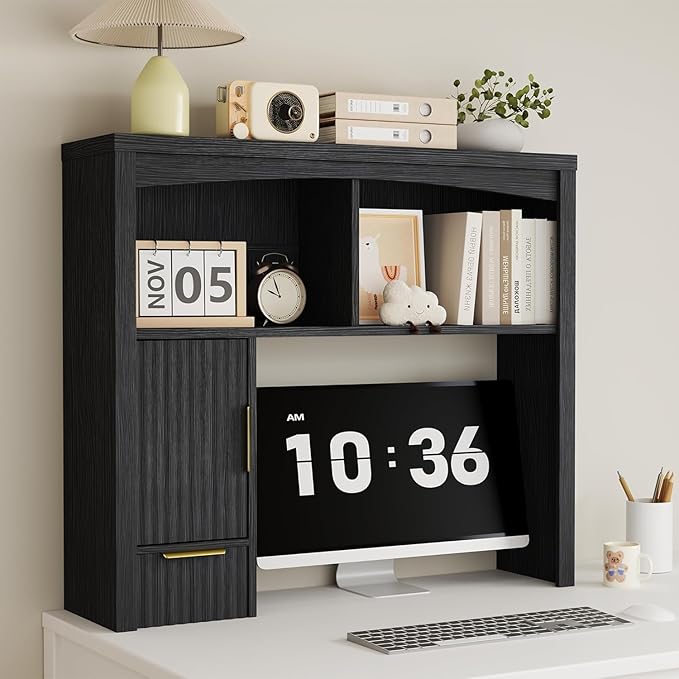 Desk Hutch Shelf, Desktop Shelf Organizer 37 inch Wide Desktop Bookshelf 2-Tier by Homiflex