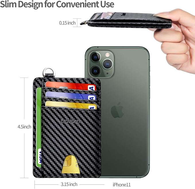 Slim Minimalist Front Pocket Wallet, RFID Blocking Credit Card Holder Wallet - Image 7