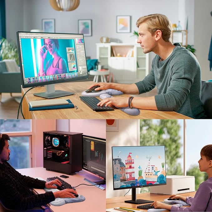 Mouse Pad Wrist Support, Laokiiy 2 in1 Keyboard Wrist Rest+ Ergonomic Mouse Pad - Image 7