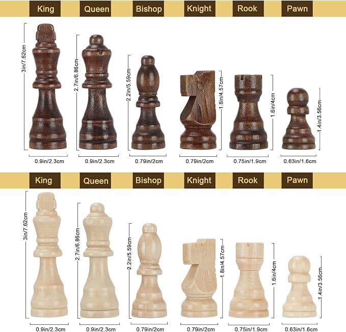 Magnetic Wooden Chess Set for Adults Kids 15'' Chess Board - Image 4